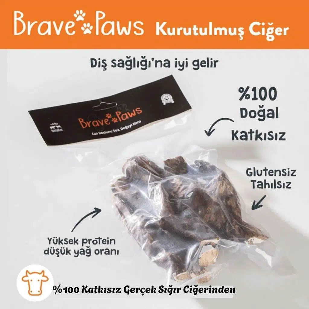 SP Brave Paws Kurutulmuş Dana Ciğer Stick 100 Gram Köpek Ödül Maması