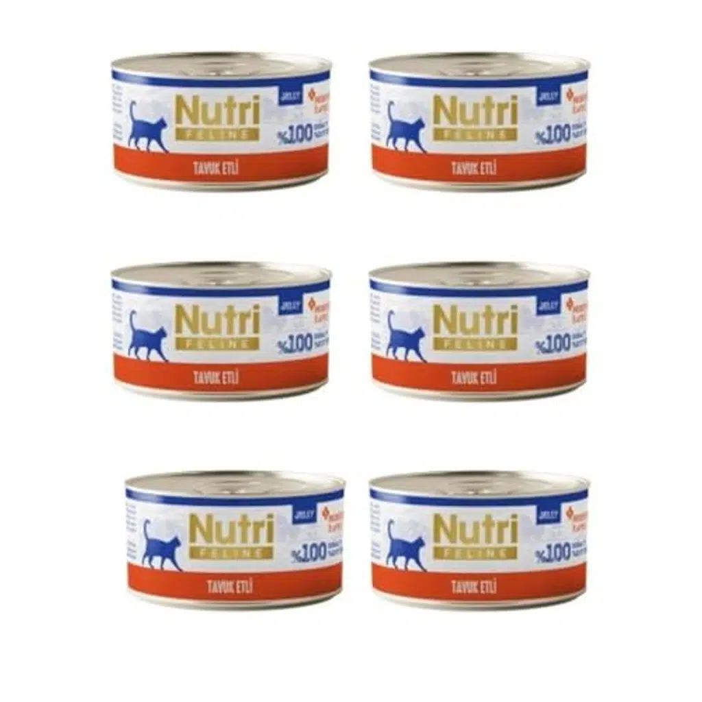 6'lı Avantaj Paketi: Nutri Feline Tahılsız Tavuklu & Jöleli Kedi Konservesi (70 Gr x 6)