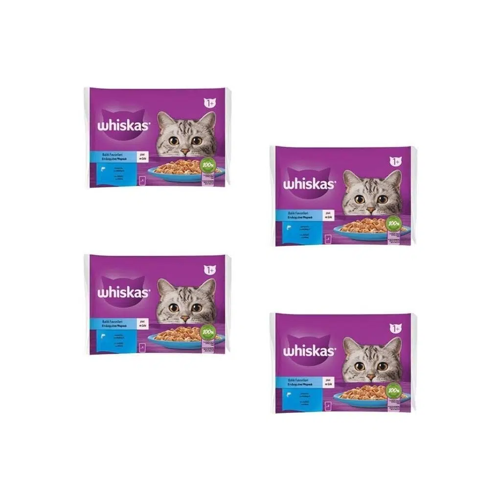 Whiskas Balık Favorileri Jöleli Kedi Yaş Maması 4X85 gr x 4 Adet