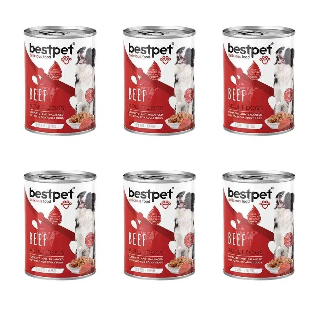Bestpet Biftek Parça Etli Yetişkin Köpek Yaş Maması 415 gr x 6 Adet
