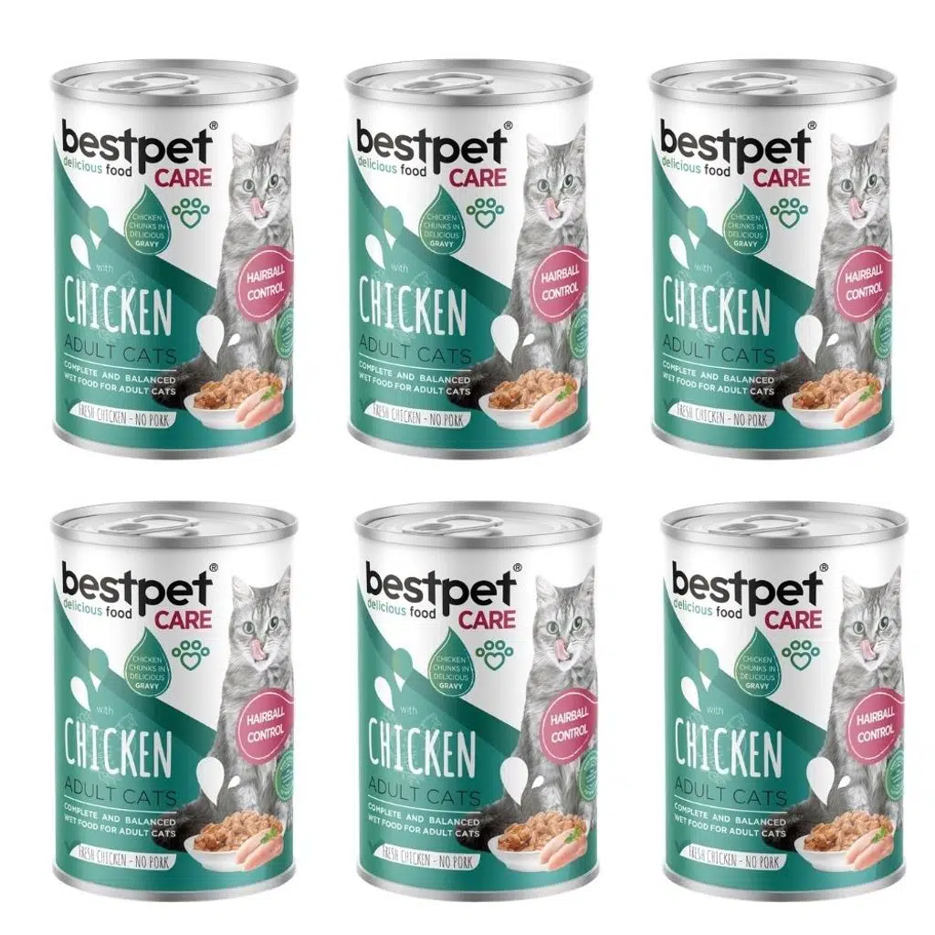 Bestpet Care Hairball Control Tavuklu Kedi Konservesi 400 gr 6'lı Paket