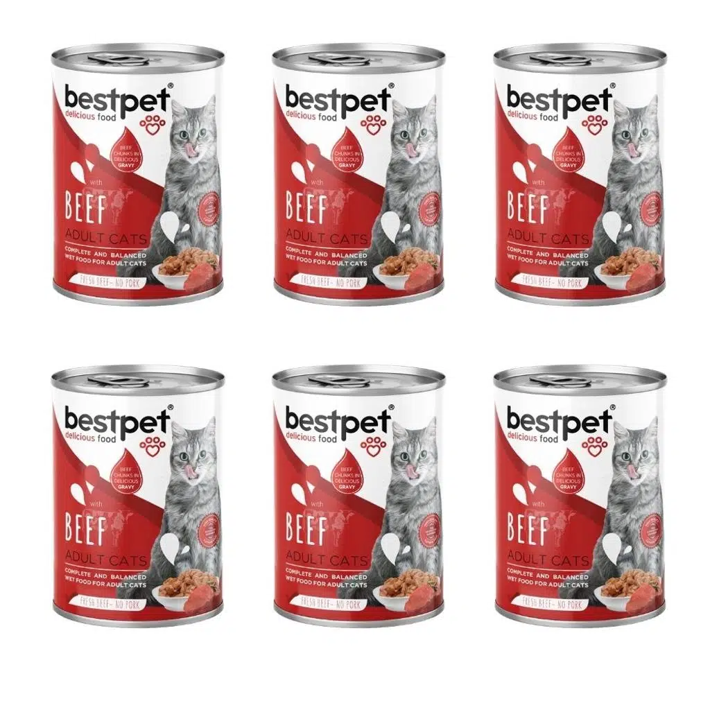 Bestpet Biftekli Parça Etli Yetişkin Kedi Konservesi 400 gr 6'lı Paket