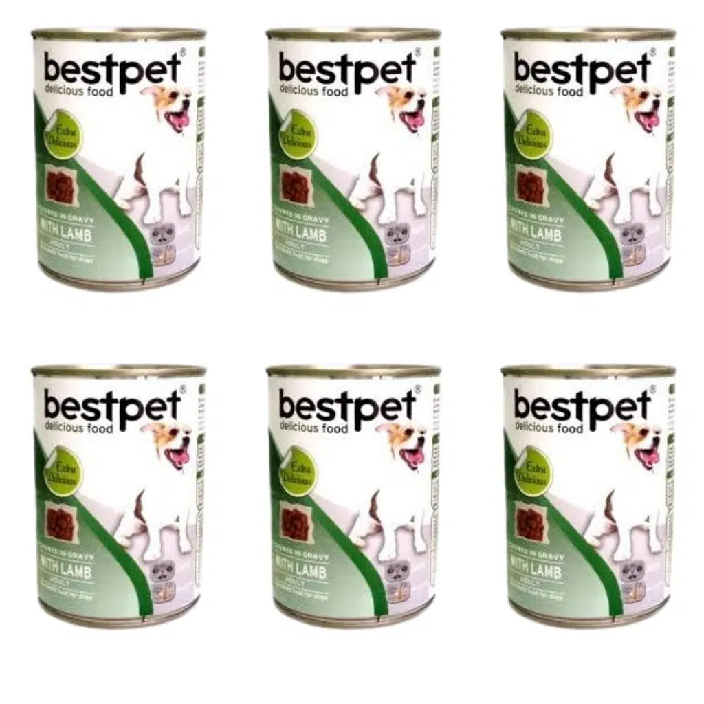 Bestpet Kuzu Etli Jöleli Köpek Konservesi 415 gr (6'lı Ekonomik Avantaj Paketi)