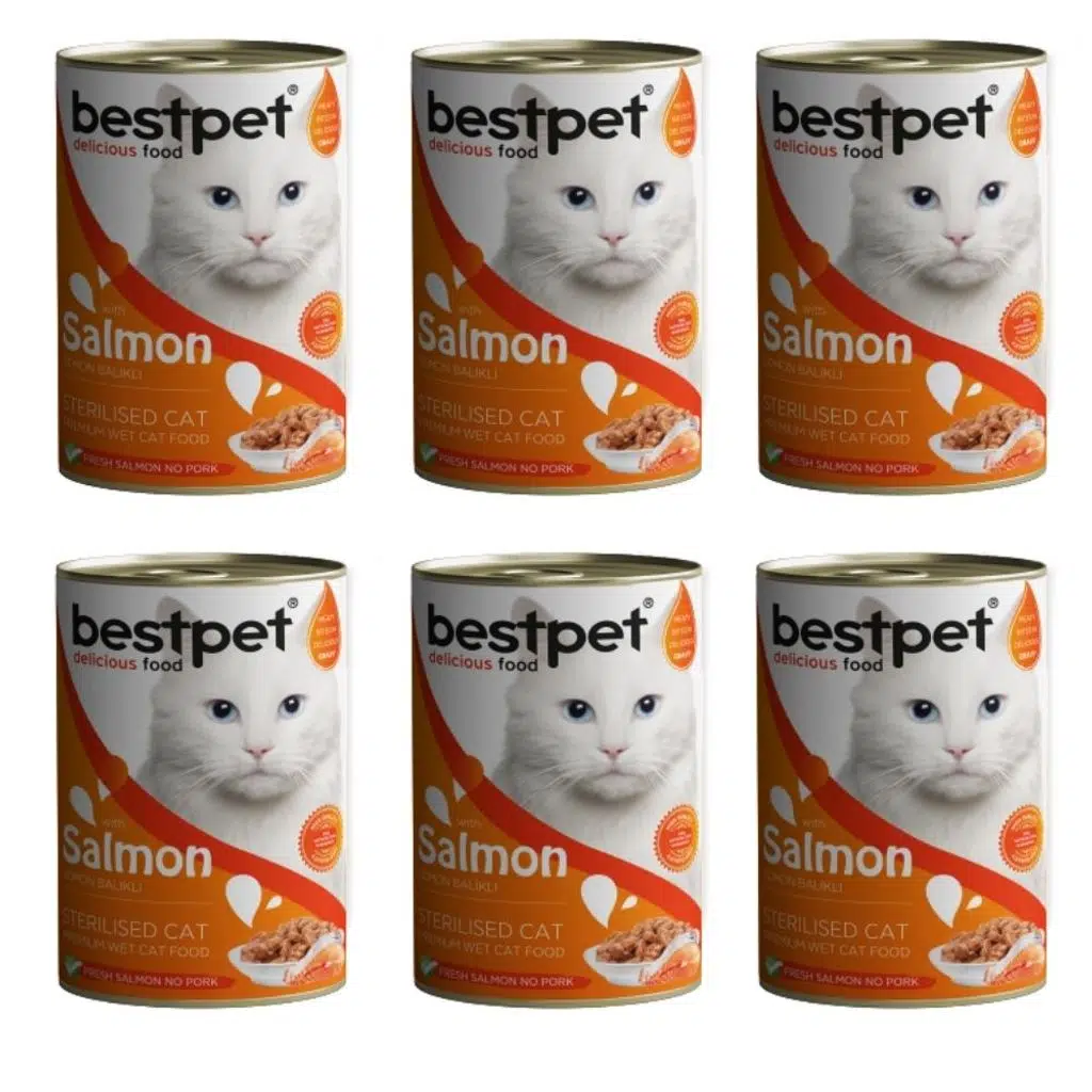 Bestpet Sterilised Somonlu Kısırlaştırılmış Kedi Konservesi 400 gr 6'lı Paket