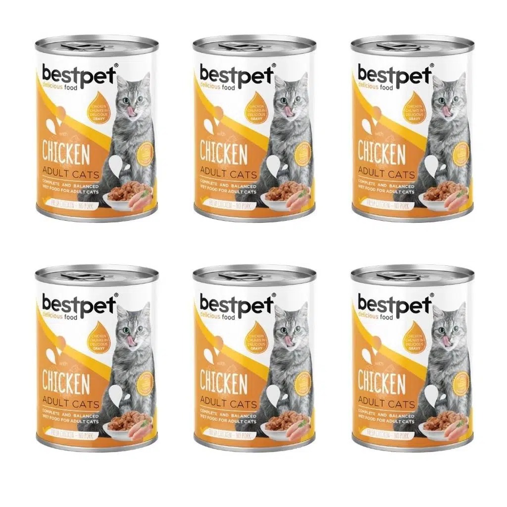 Bestpet Tavuklu Jöleli Yetişkin Kedi Konservesi 400 gr 6'lı Paket