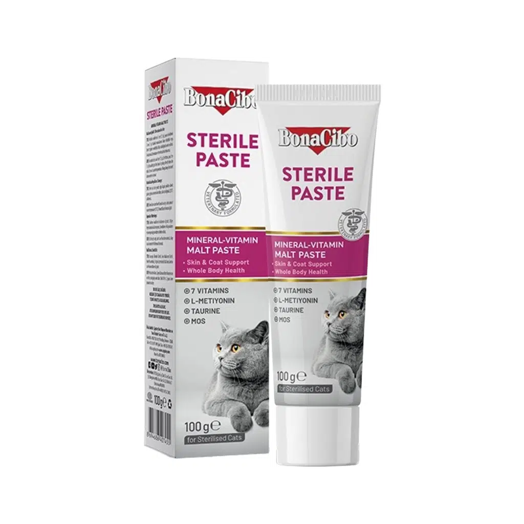 BonaCibo Mineral ve Vitamin Destekli Kısırlaştırılmış Malt Kedi Macunu (100 g)
