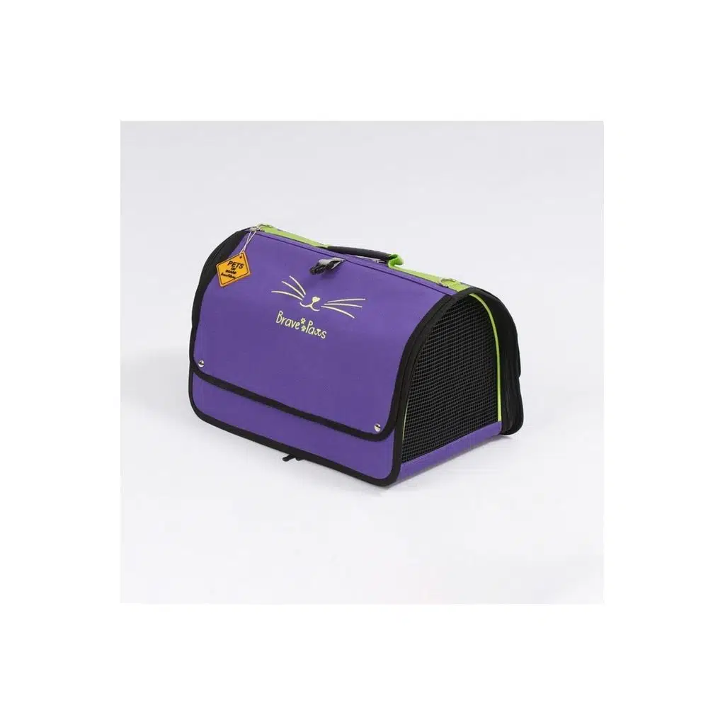 Brave Paws Flybag Model Perdeli Yırtılmaz Fileli Kedi ve Köpek Havayolu Taşıma Çantası Mor