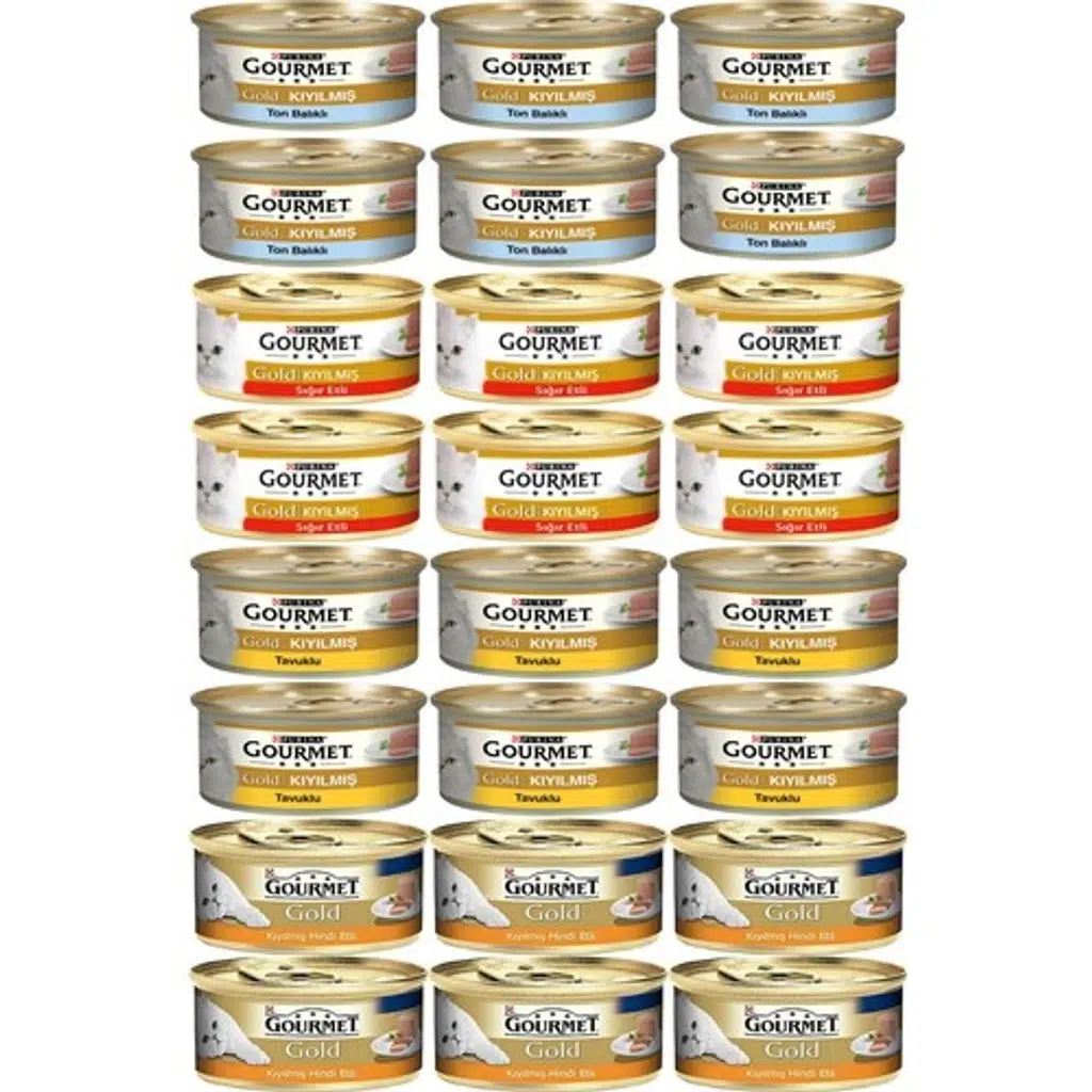 Gourmet Gold Karışık Kıyılmış Konserve Yetişkin Kedi Yaş Maması 24 x 85 G