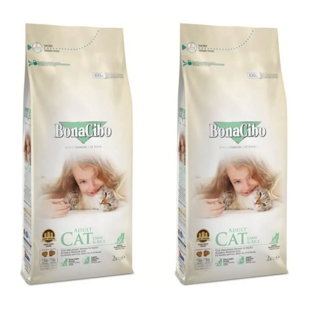 BonaCibo Kuzu Etli Yetişkin Kedi Maması 2 kg x 2 Paket 4 kg