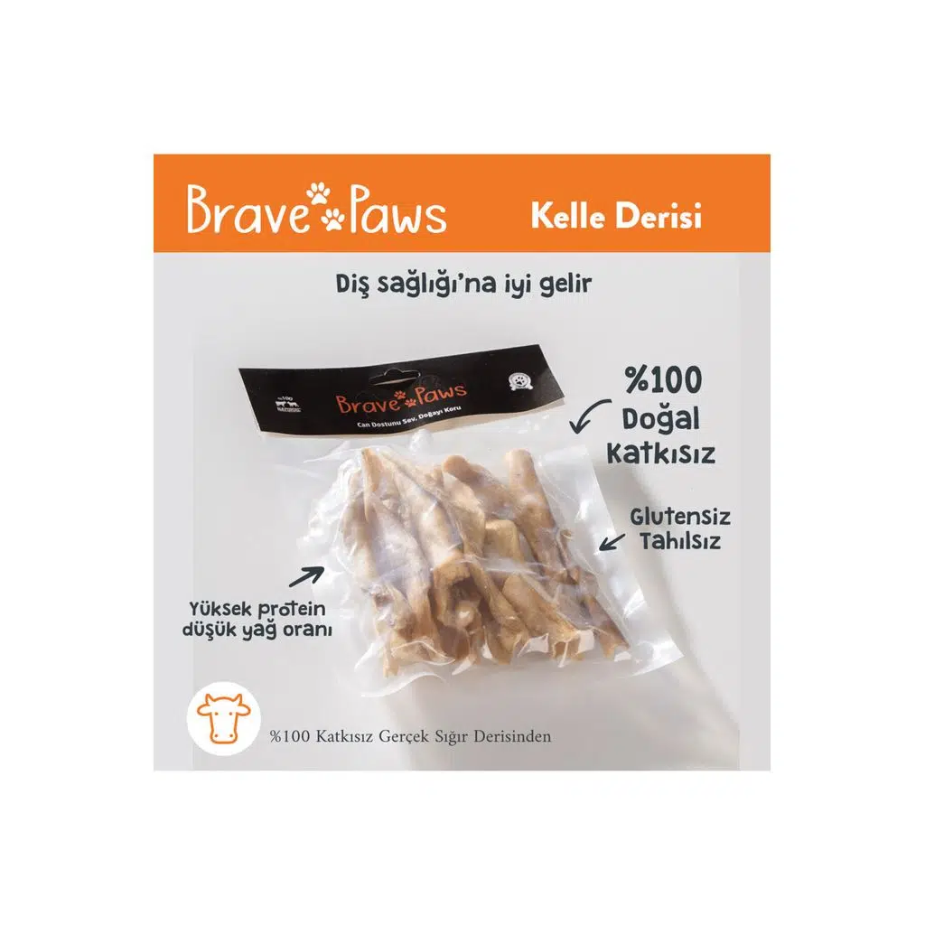 Lamb Headskin Stick - Kuzu Kelle Derisi 100 gr Köpek Ödül Maması %100 Kuzu