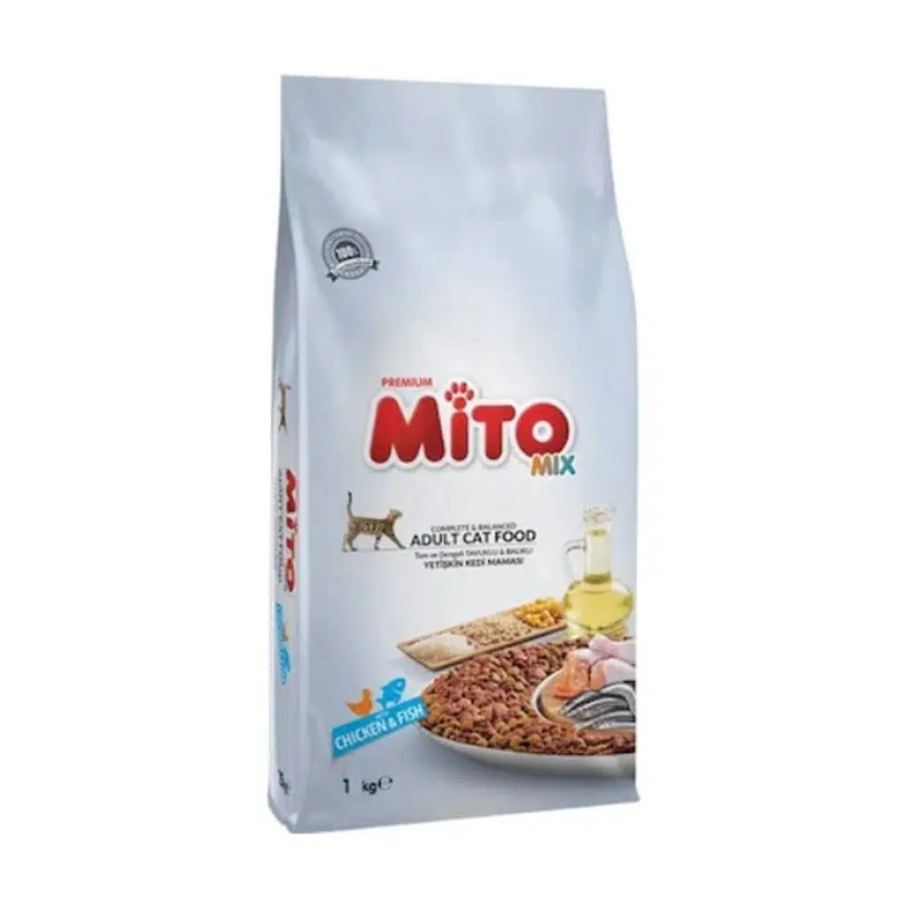 Mito Mix Tavuklu ve Balıklı Yetişkin Kedi Maması 2 x 1 KG