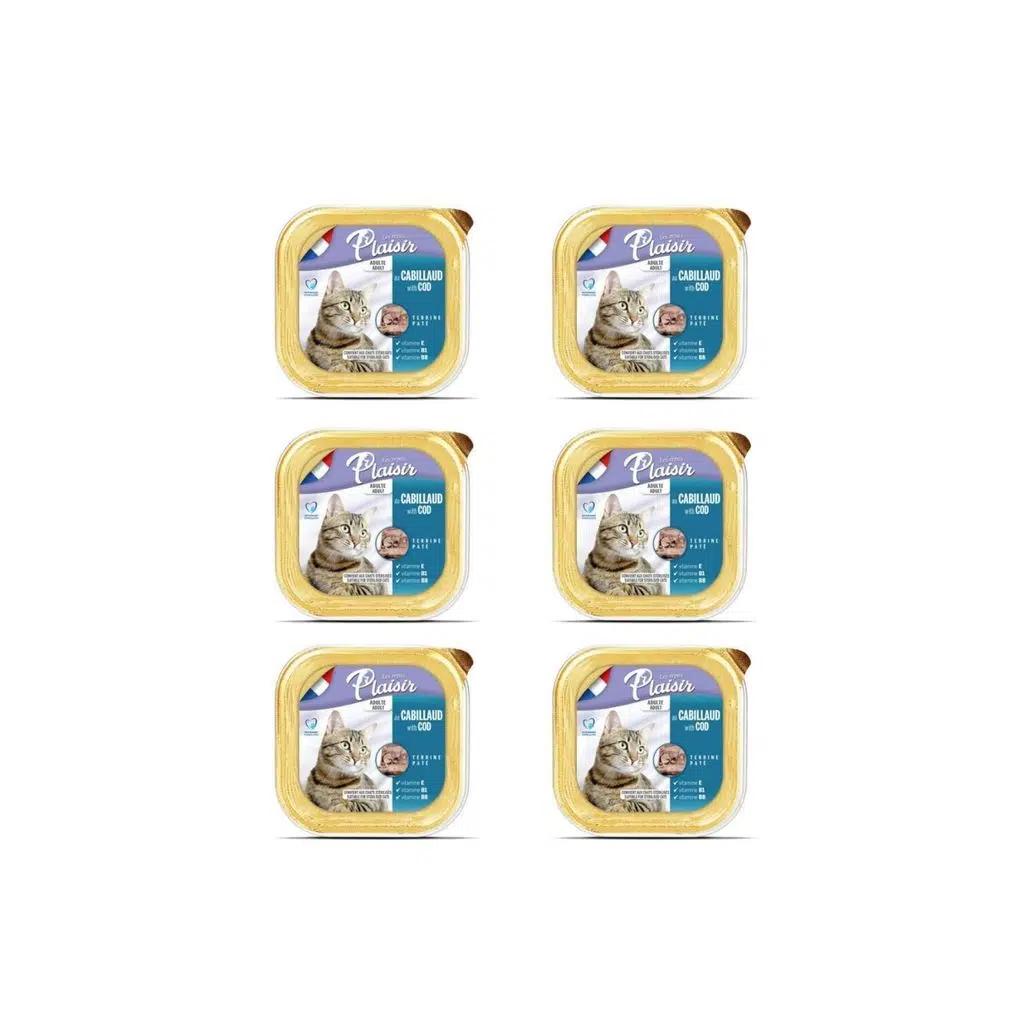 Plaisir Morina Balıklı Pate Kısırlaştırılmış ve Yetişkin Kedi Yaş Maması 100 Gr x 6 Adet