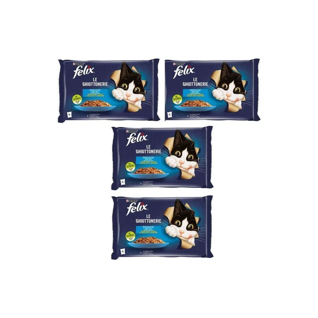 Felix Multipack Somonlu ve Ton Balıklı Yetişkin Kedi Yaş Maması 4X85GR x 4 Adet