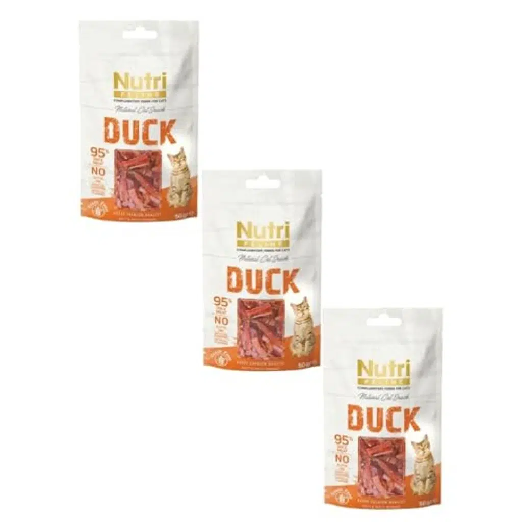 Nutri Feline%95 Ördek Etli Kedi Ödül Maması 50 gr x 3 Adet (Yüksek Protein)