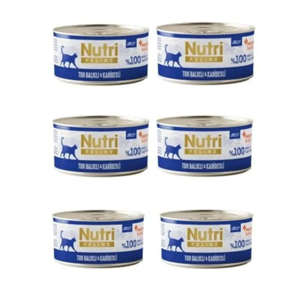 Nutri Feline Gurme Seri: Karidesli & Ton Balıklı Jöleli Tahılsız Yaş Mama (6x70g)