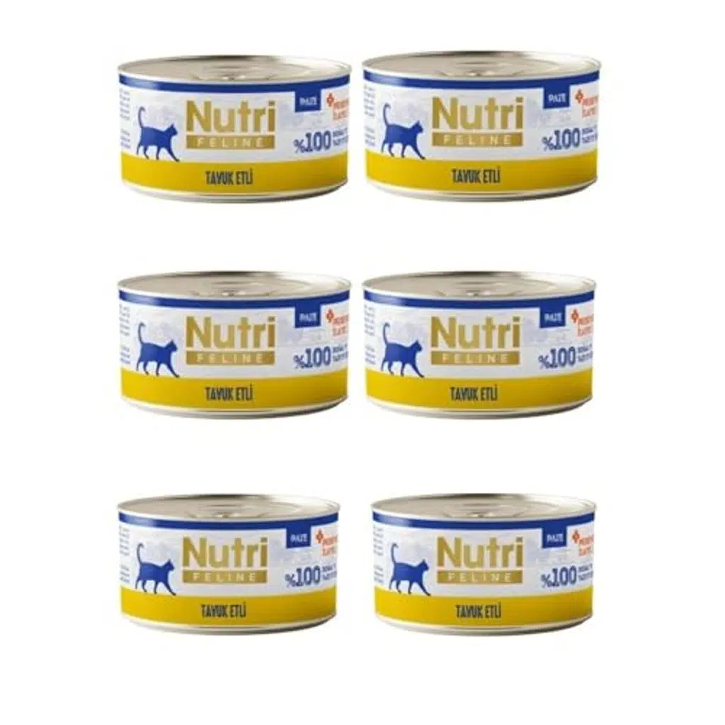 Nutri Feline Pürüzsüz Lezzet: Tavuk Etli Tahılsız Pate (6x70g) - Ezme Kıvamında Yaş Mama