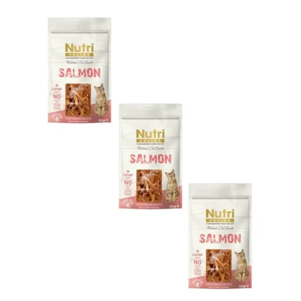 Nutri Feline Somonlu Kedi Ödül Maması 50 gr x 3 Adet (Kedi Naneli & Tahılsız)