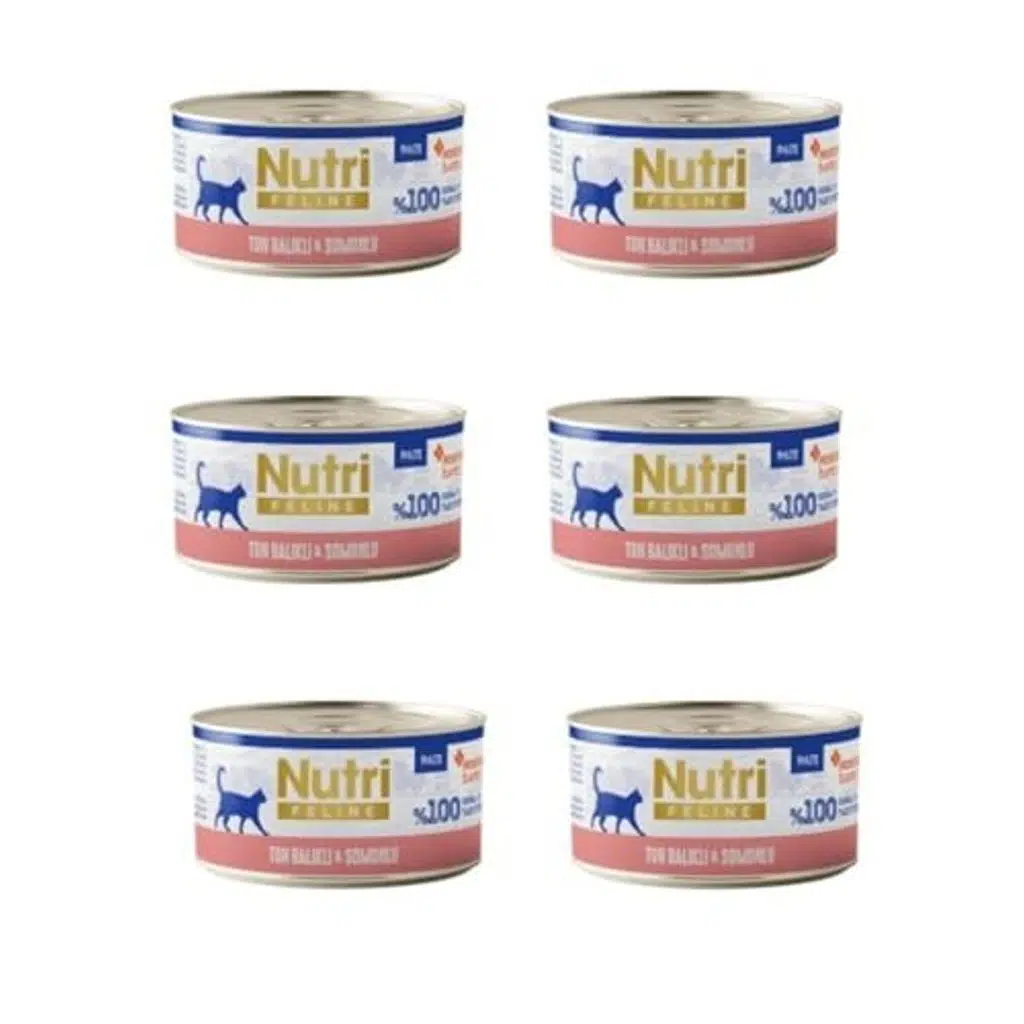 Nutri Feline Tahılsız Ton Balıklı ve Somonlu Pate Kedi Konservesi 70 Gr x 6 Adet - Doğal Ezme Yaş Mama