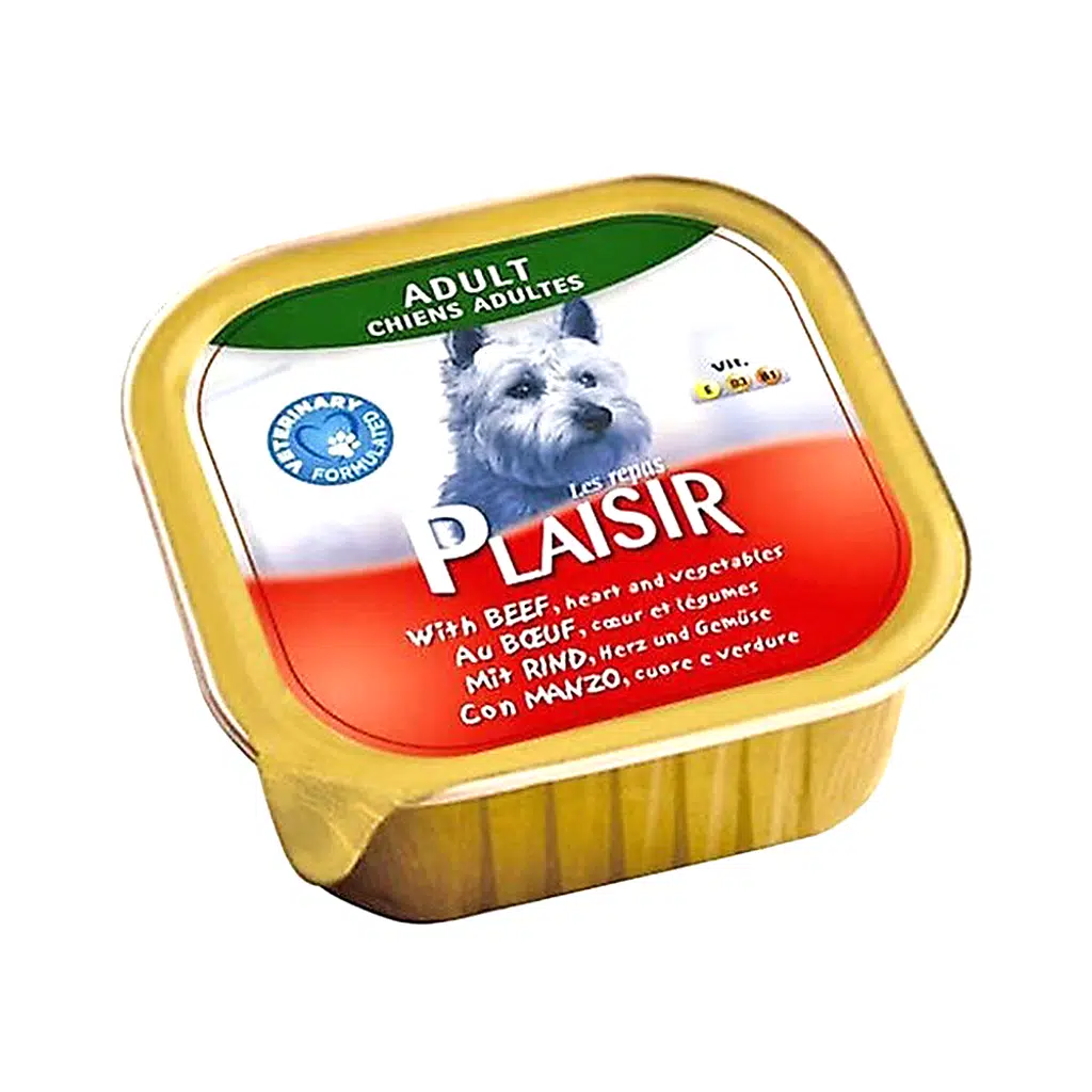Plaisir Biftek Etli ve Sebzeli Yetişkin Köpek Konserve Maması (150 g)