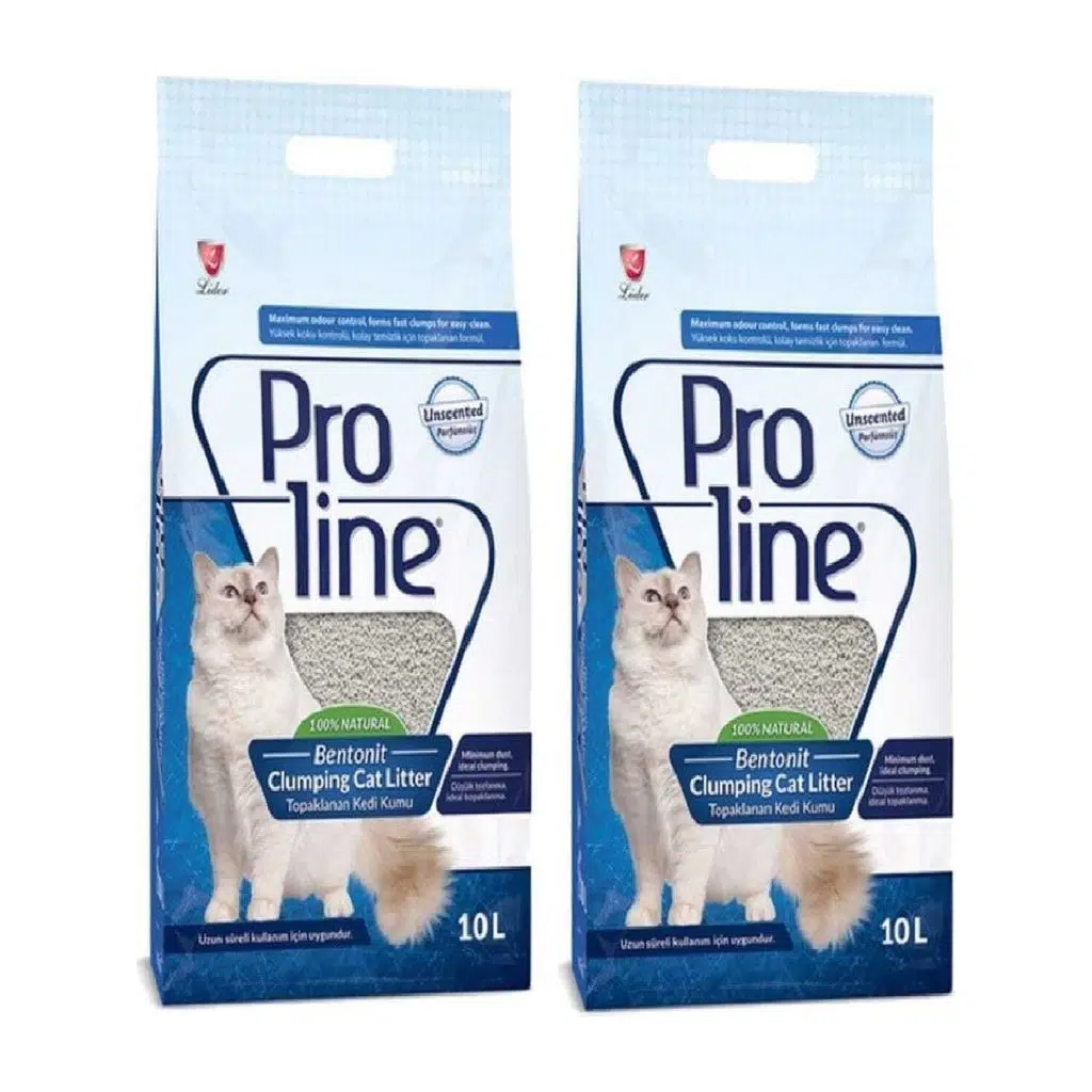 Proline Pro Line Naturel Parfümsüz Ince Tane Topaklanan Kedi Kumu 10 Lt x 2 Adet