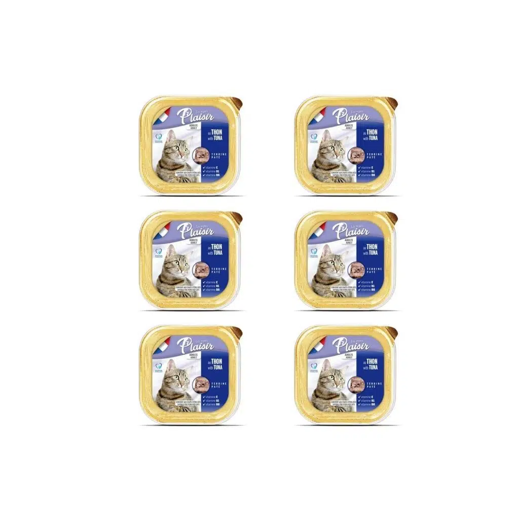 Plaisir Ton Balıklı Pate Kısırlaştırılmış ve Yetişkin Kedi Yaş Maması 100 Gr x 6 Adet
