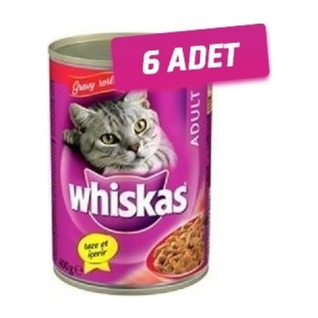 Whiskas 6 Adet - Whiskas Biftekli Yetişkin Kedi Konservesi 400 gr